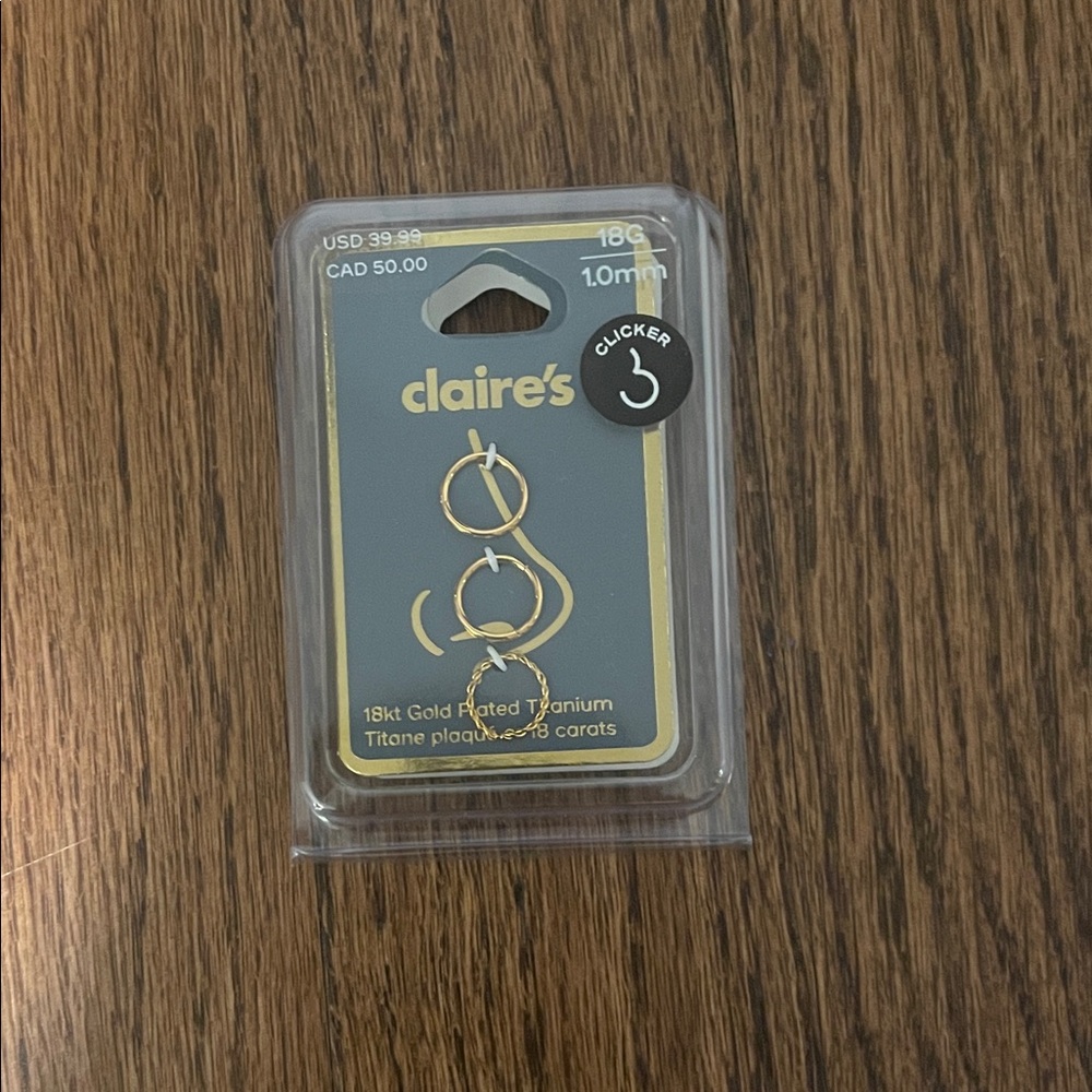 Claire's 18kt Gold Plated Titanium Clicker Set